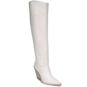 Sam Edelman Indigo Off White Knee High Boots Size:7.5